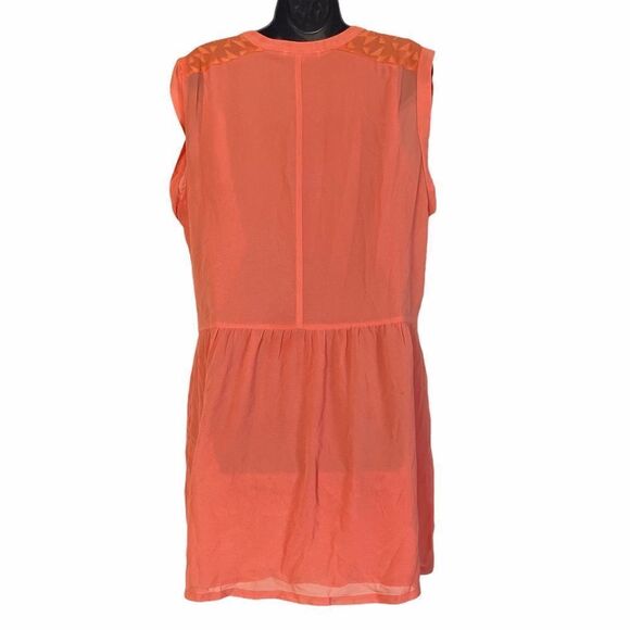 Miss Me Orange Tribal Embroidered Button Down Mini Shirt Dress Sz L - Picture 7 of 12